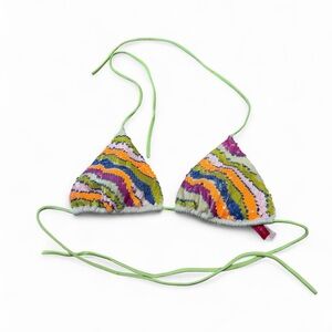 Victoria’s Secret Multicolored Sequin Bikini Top Size M